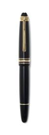 Montblanc Meisterstück 146/162 75th Anniversary black resin fountain pen and rollerball set.